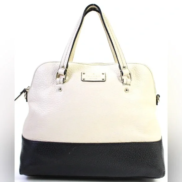 KATE SPADE Black Cream Satchel
Pebble Leather Handbag Purse - Picture 1 of 7